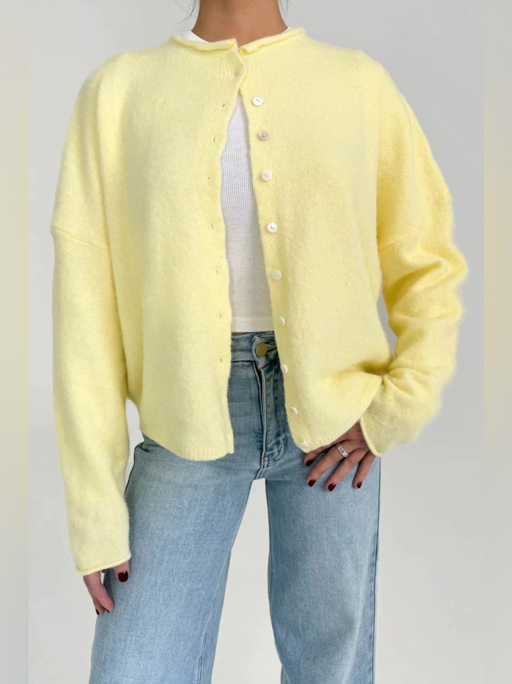 Things Between Phoebe Cardigan in Yellow Size Medium
